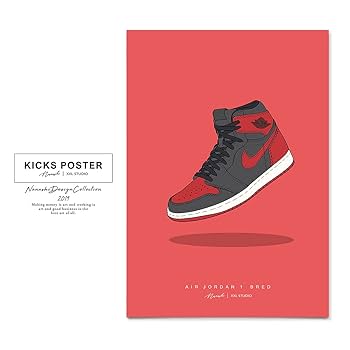 Amazon.co.jp: AJ1 ブレッド/BRED スニーカーポスター